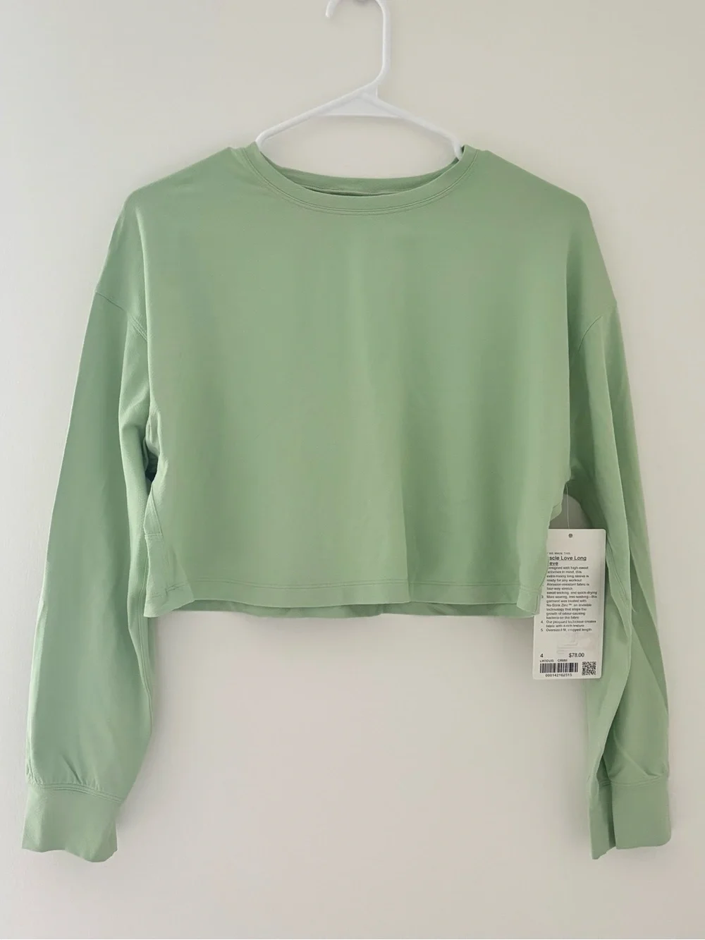 Lululemon Muscle Love Long Sleeve Creamy Mint Size 4 NWT